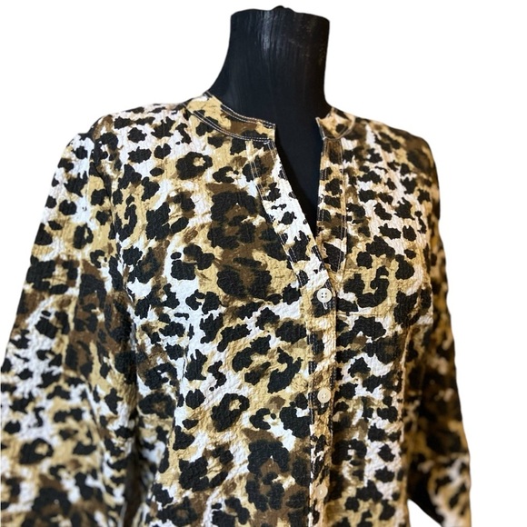 Rebecca Malone Animal Print Button-down Blouse Small - Picture 7 of 12